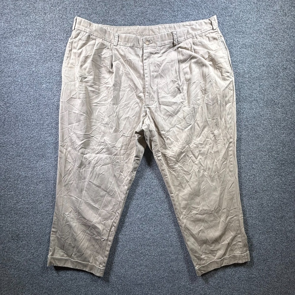 Bills Khakis Chino Pants Mens 44 Beige Pleated Cuffed Classic Fit Business USA